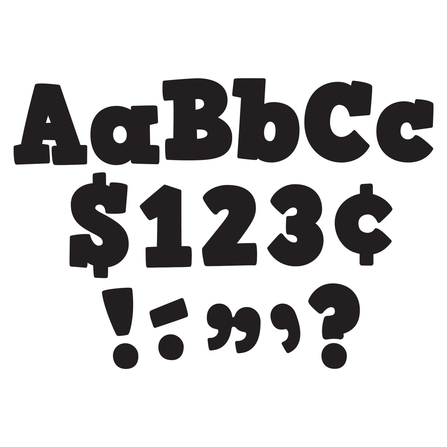 Black Bold Block 4&#x22; Letters Combo Pack, 230 Pieces Per Pack, 3 Packs