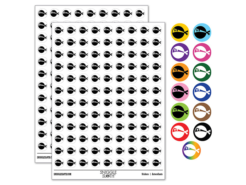 Ninja Face Funny 200+ 0.50&#x22; Round Stickers