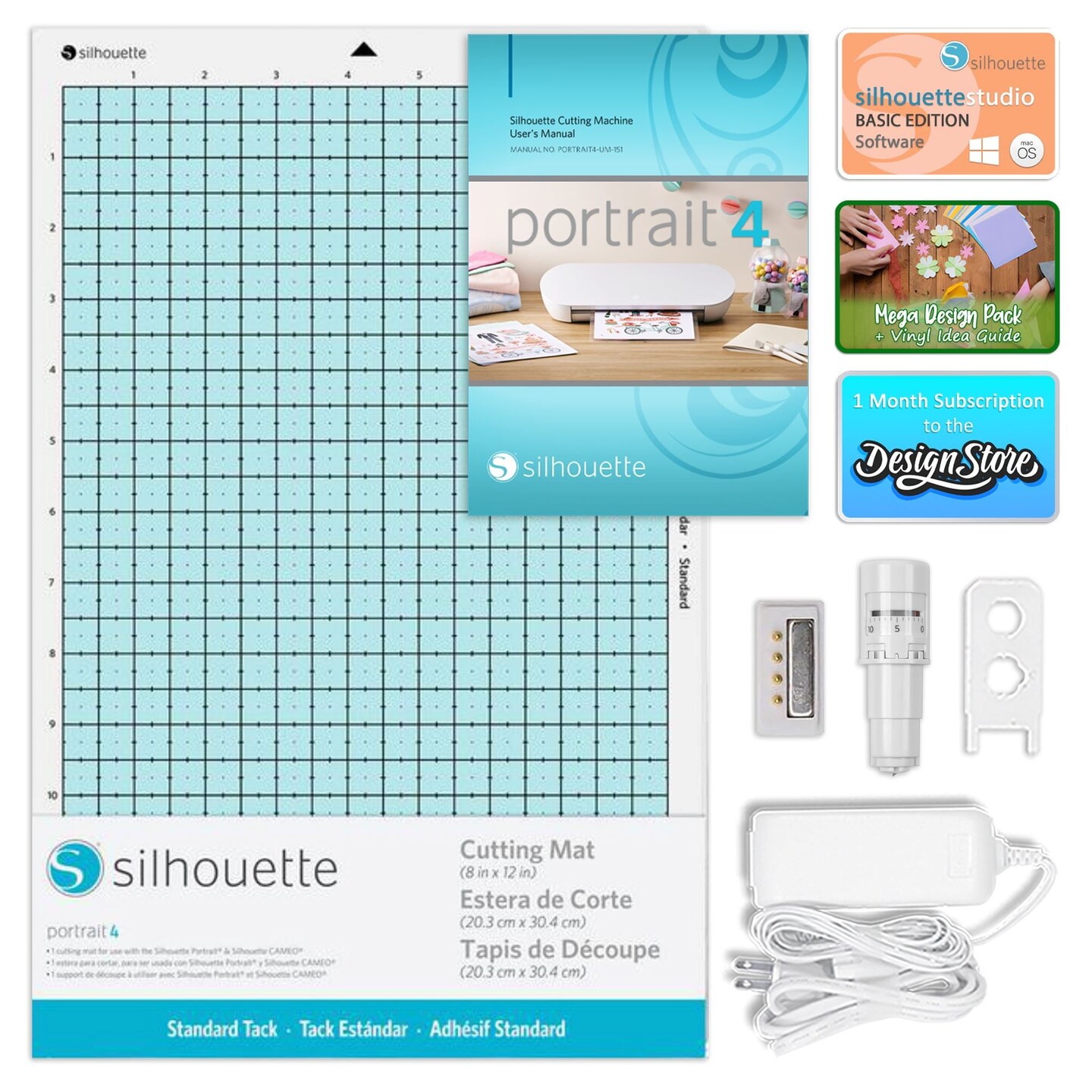 Silhouette Portrait 4 Vinyl Cutting Machine Base Bundle