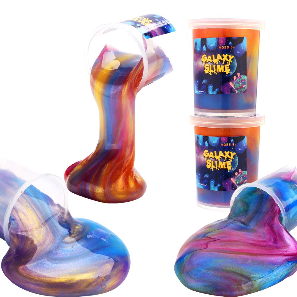 24 Pieces Colorful Galaxy Slime, Stretchy & Non-Sticky,Idea Stocking Stuffers for Christmas,Party Favors for Kids, Sensory and Tactile Stimulation, Stress Relief, Educational Game, for Girls & Boys