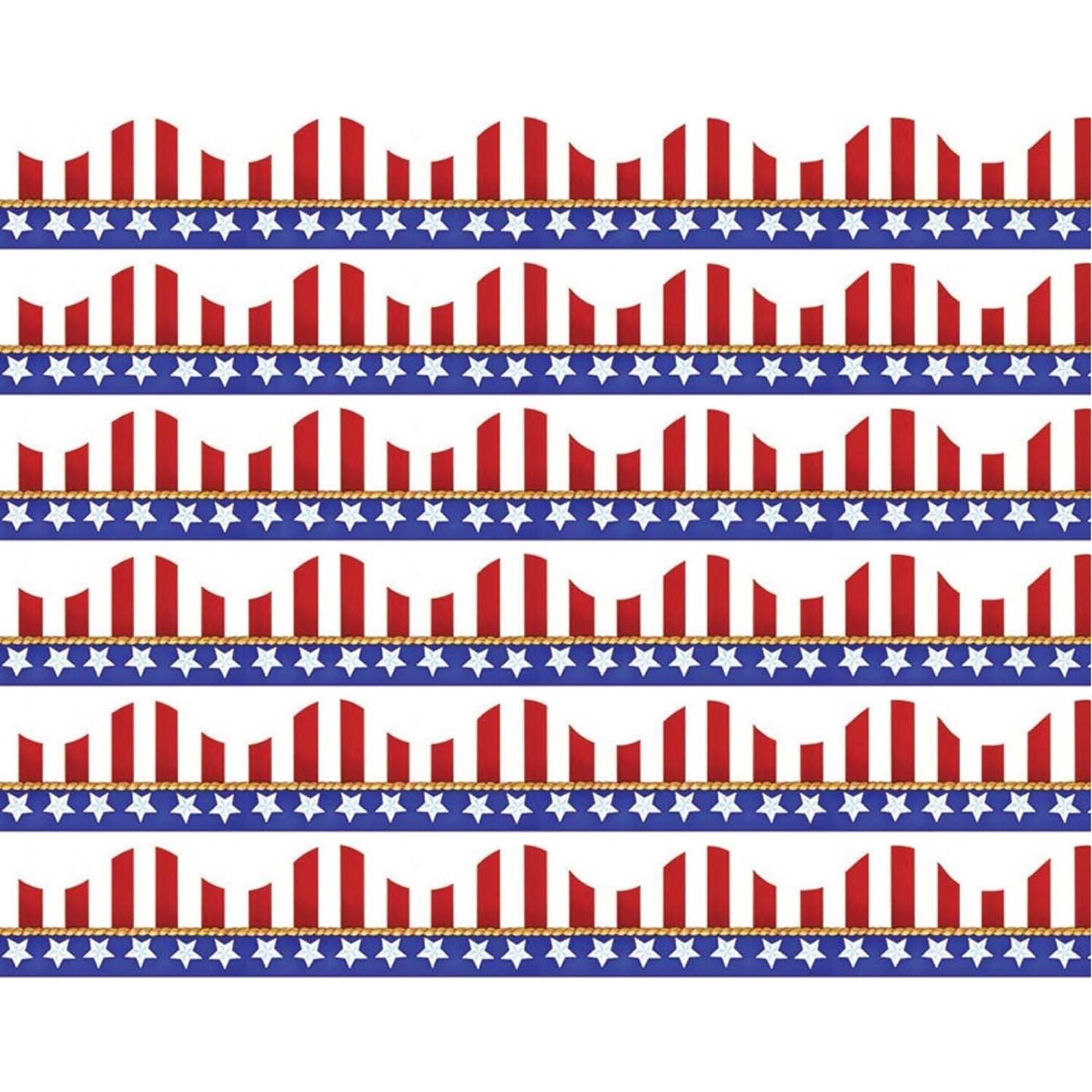 American Flags Electoral Deco Trim&#xAE;, 37 Feet Per Pack, 6 Packs