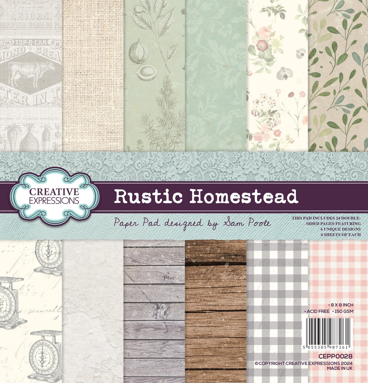 Creative Expressions Paper Pad 8"X8" By Sam Poole-Rustic Homestead
