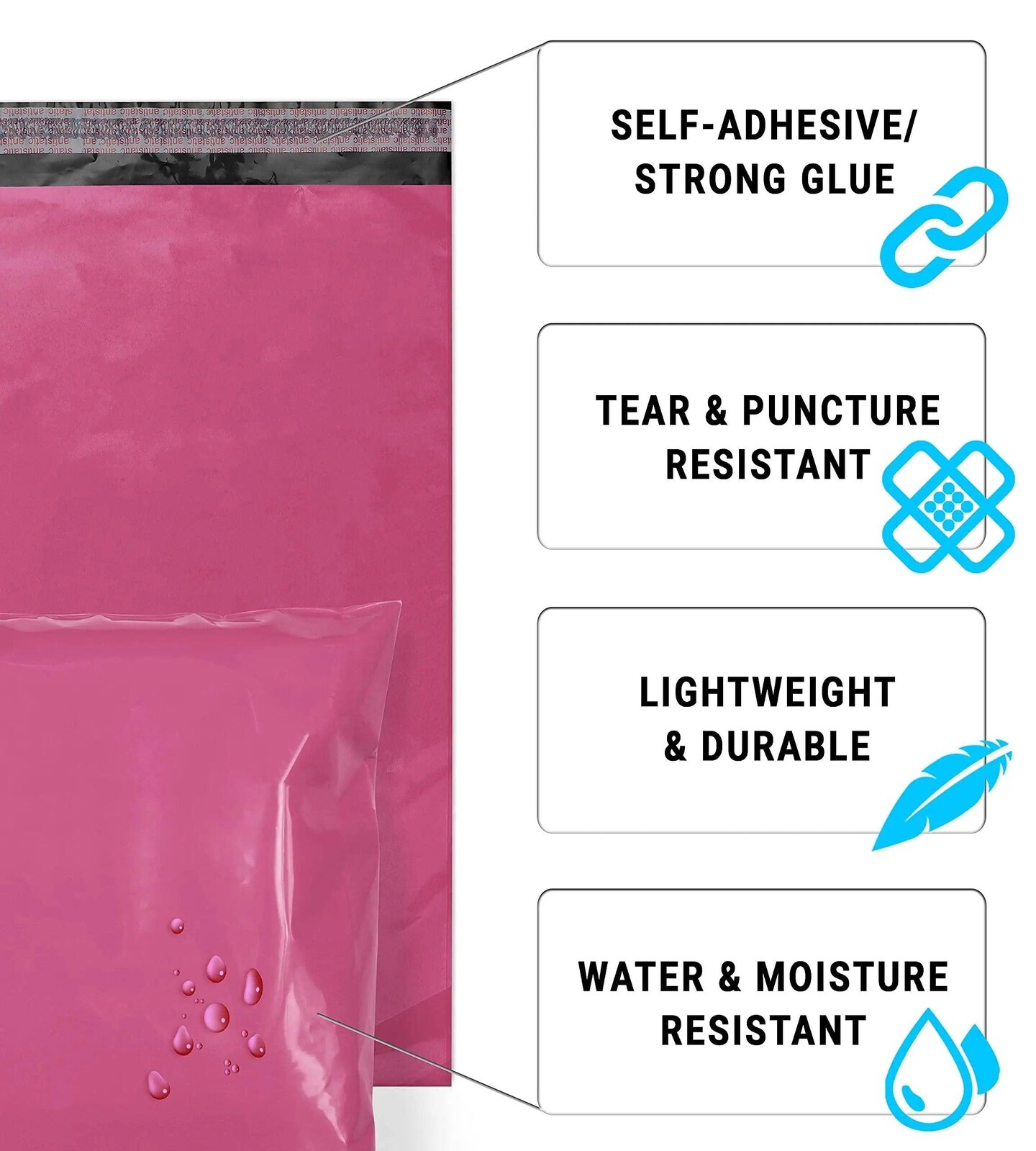 Hot Pink Poly Mailers 6 x 9 Peel and Seal Poly Shipping Bags for Small Business Pack of 100 Waterproof Shipping Envelopes for Clothing 2 Mil Tear Proof Plastic Mailing Bags for Shipping