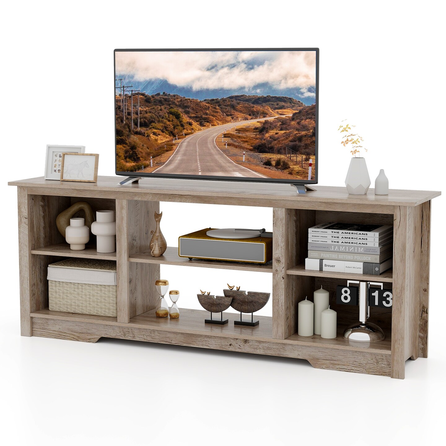 70-Inch TV Stand for up to 75&#x22; Flat Screen TVs with Adjustable Shelves - 70&#x22; x 16&#x22; x 26&#x22;(L x W x H)