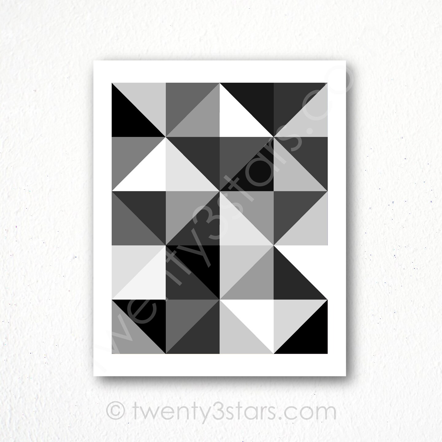 Grey Triangles Geometric Modern Color Art, You Choose the Colors - image20