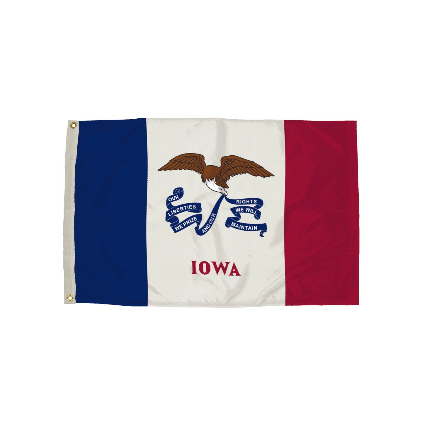Durawavez Nylon Outdoor Flag with Heading &#x26; Grommets, Iowa, 3ft x 5ft