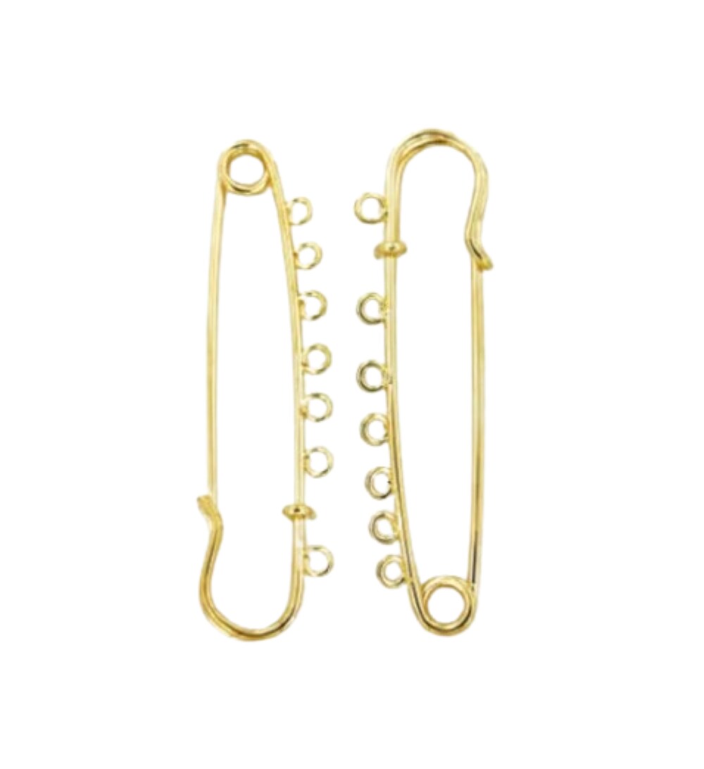 Kitcheniva Gold Tone Safety Large Kilt Pins With Loops 2 Pcs