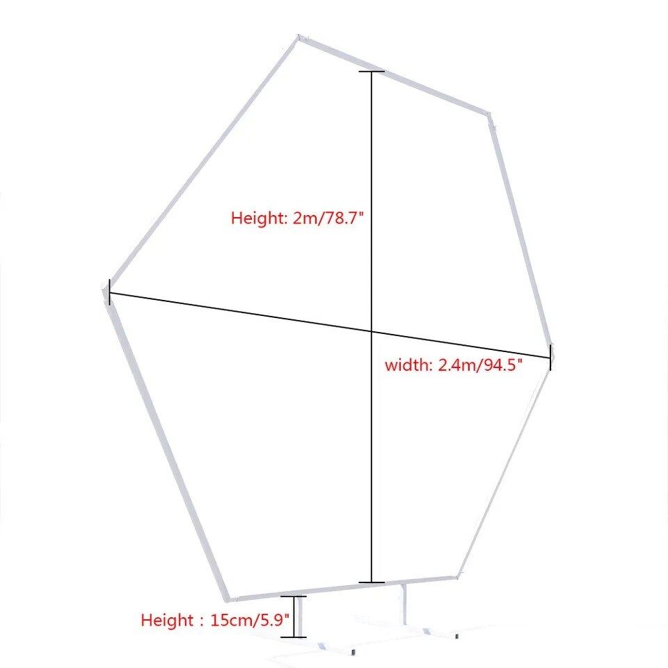 7.8ft White Hexagon Wedding Arch Frame