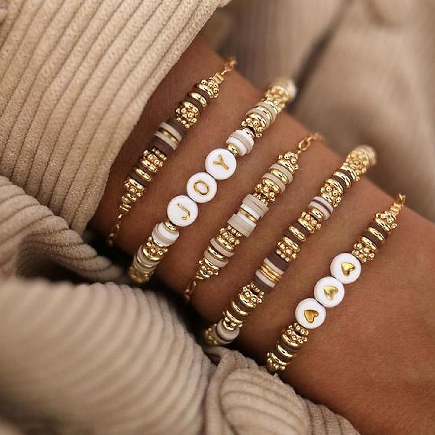 Coffee Bracelets for Women Bracelets Making Kit Clay Beads for Jewelry Making Clay Beads for Bracelets Making Bracelet Clay Bead Kit Friendship Bracelets Making Kit for Girl Clay Beads Beads