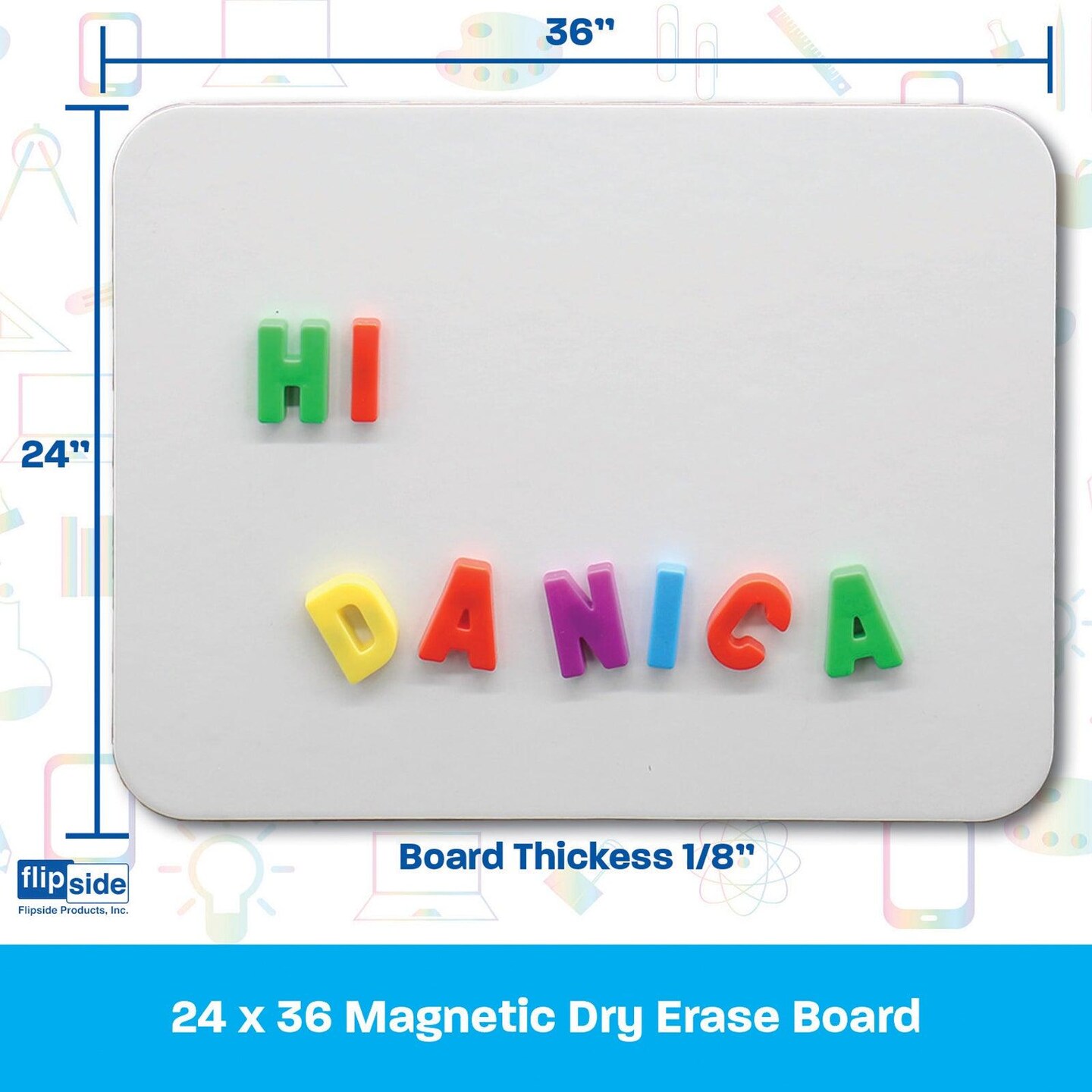 Magnetic Dry Erase Board, 24&#x22; x 36&#x22;