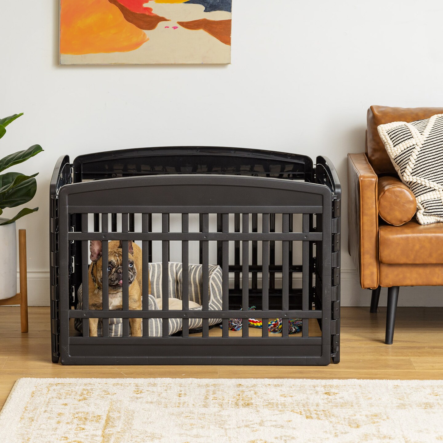 IRIS 4-8Panel 24/34&#x22;H Plastic Pet Playpen without Door