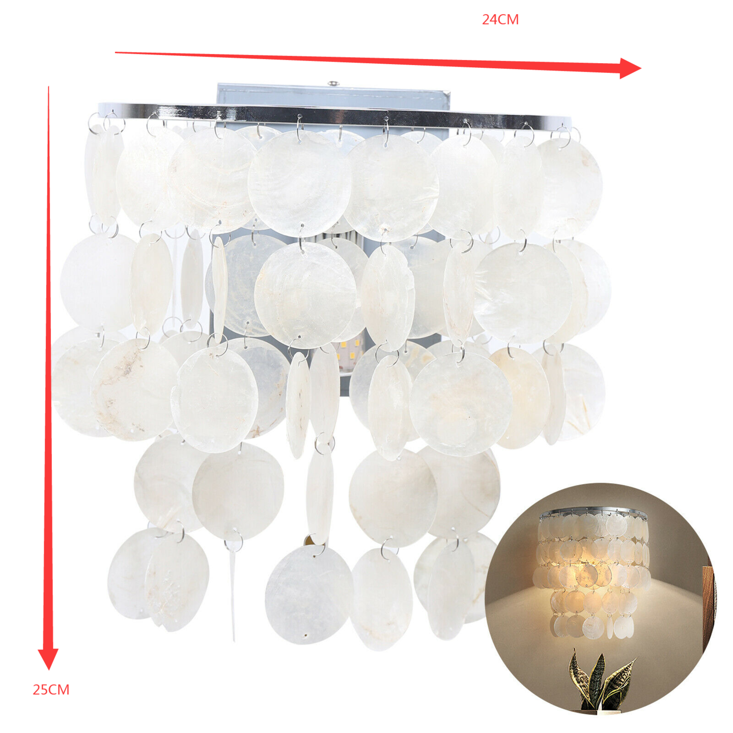 Kitcheniva Modern White Shell Wall Sconce Lamp Fixture