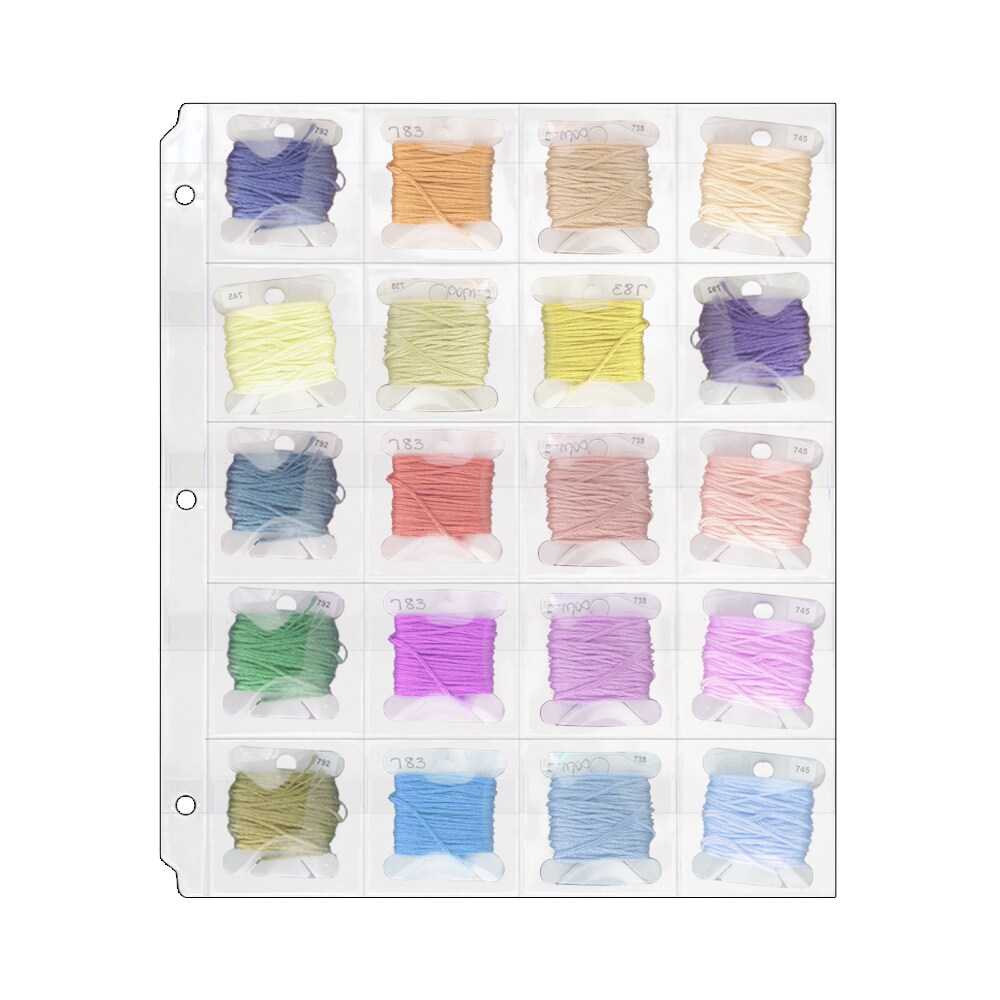 20 Pocket Binder Page with Flaps - For Crafts, Sewing, Quilting, Embroidery