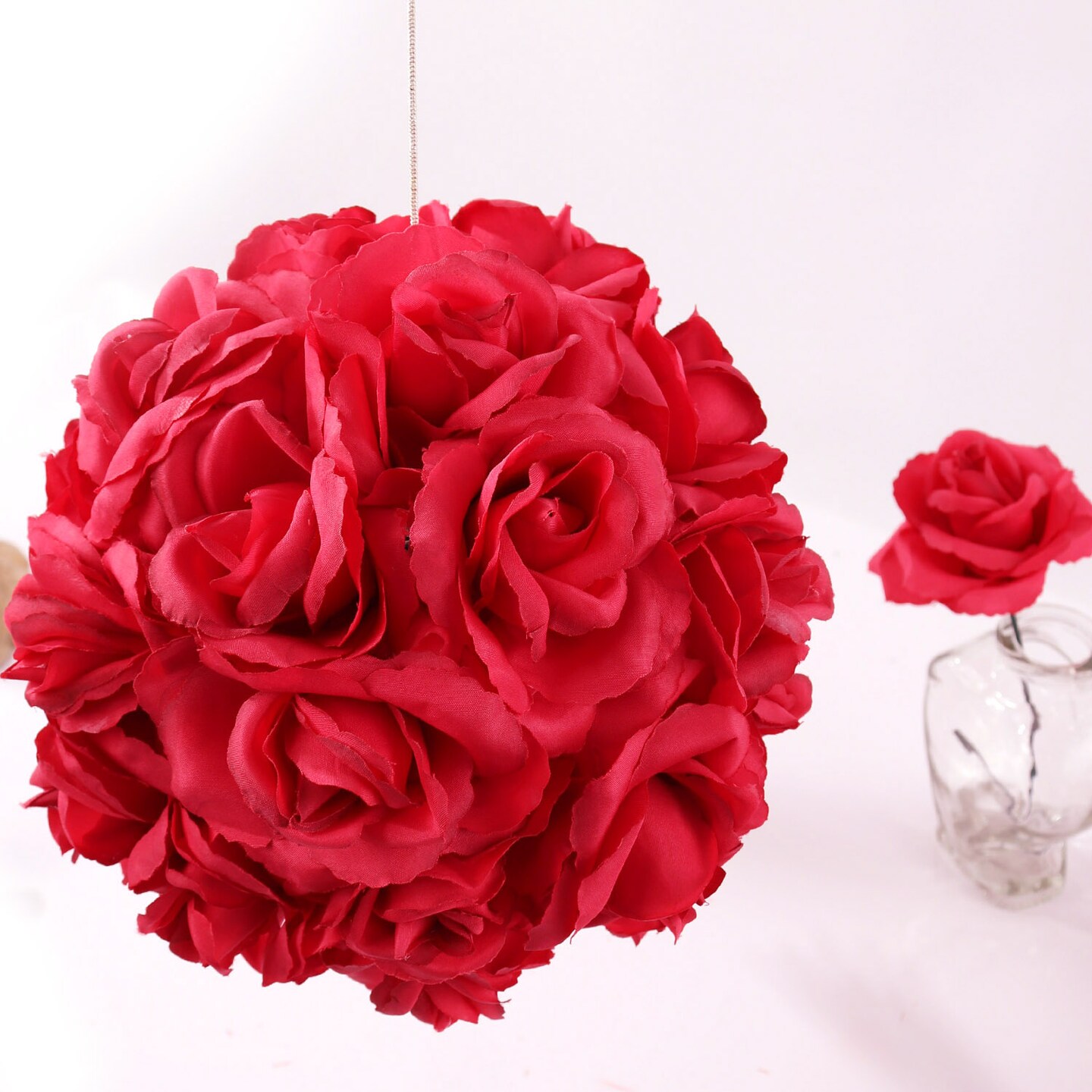 Box of 50: Beauty Rose Picks, Silk Blooms, Floral Picks (8"L X 3"W) by Floral Home®