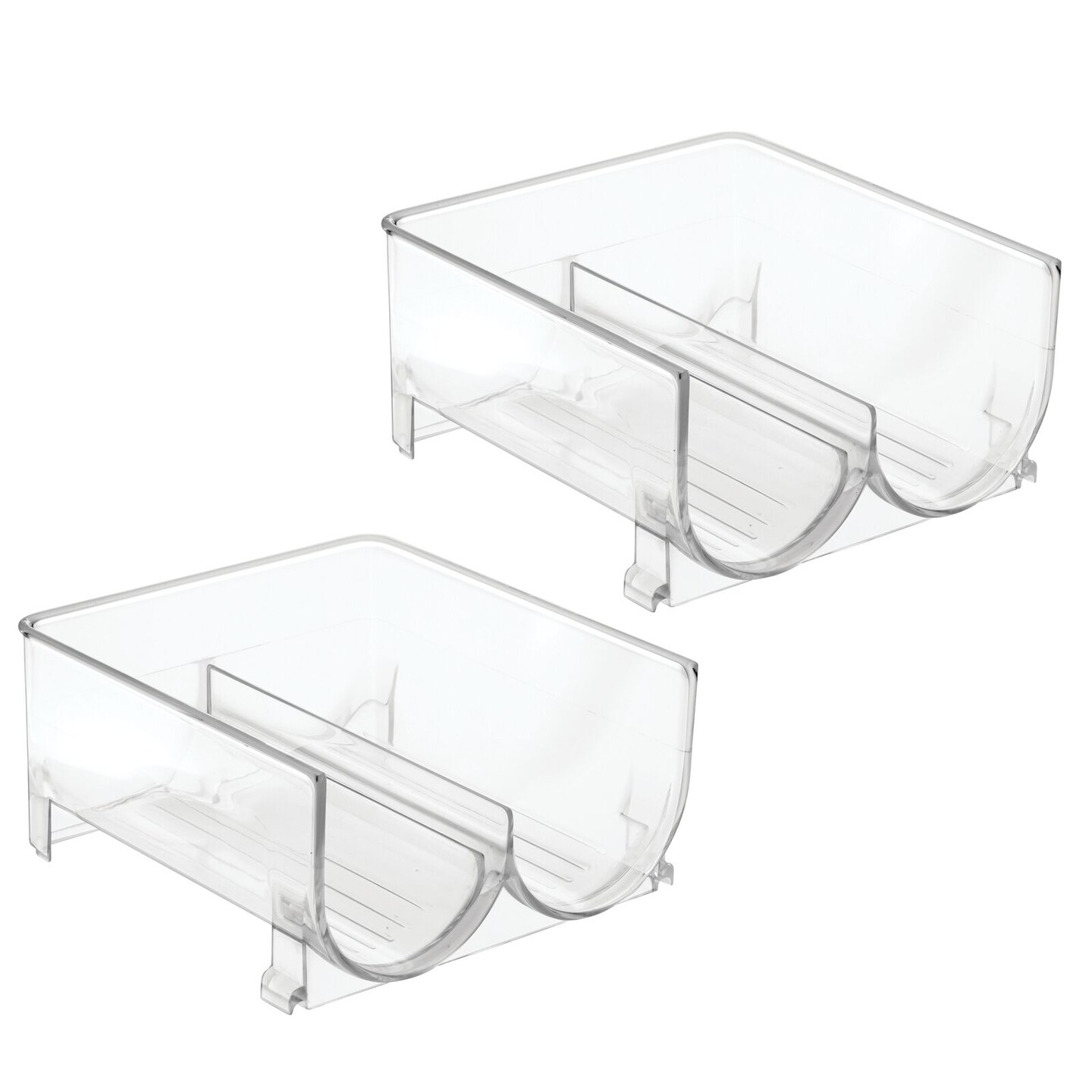 mDesign Plastic Free-Standing Stackable Water Bottle Storage Rack