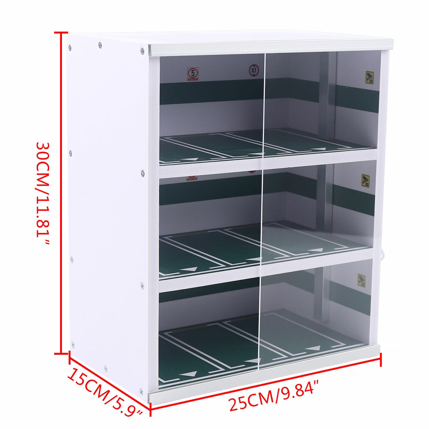 Kitcheniva Acrylic Diorama 1/43 Parking Lot Scene Garage Display Box 25*15*30cm With LED Light