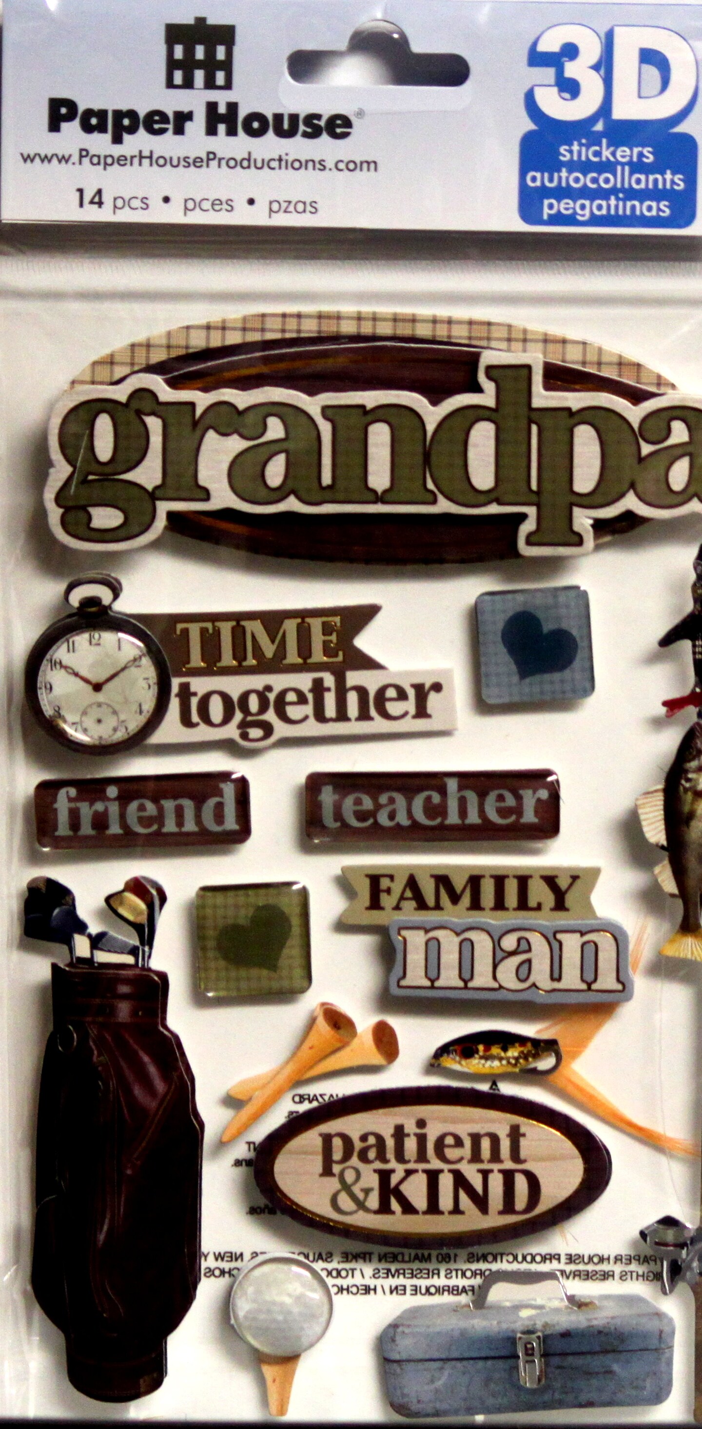 Paper House Grandpa Dimensional 3D Stickers