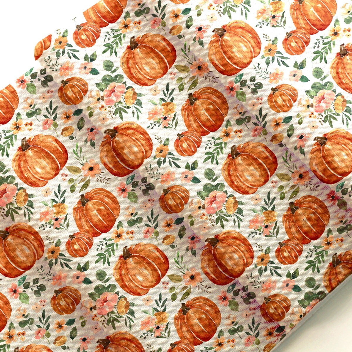 Fall Floral Pumpkins Bullet Fabric 6&#x22; Strip