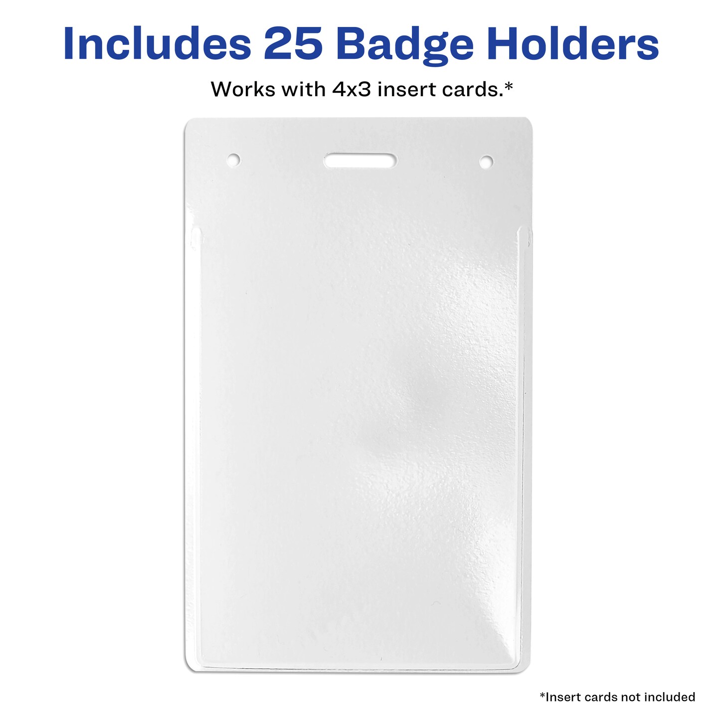 Avery Heavy Duty Badge Holders, 4&#x22; x 3&#x22;, 25 Vertical ID Badge Holders (74472)