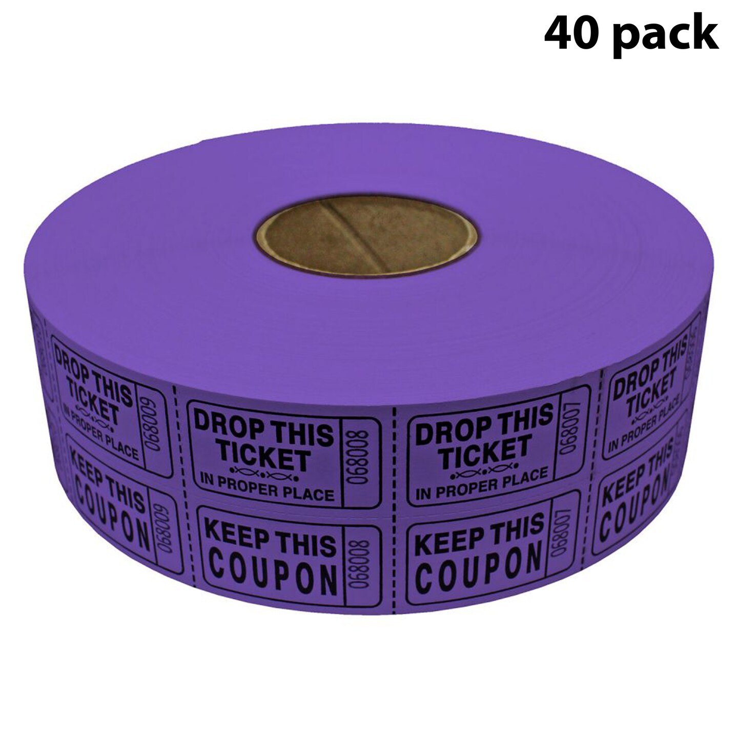 Double Roll Raffle Tickets &#x2013; Coupon Tickets (2000/Roll) &#x2013; Available in 8 Colors: Red, Blue, Green, Yellow, Orange, Purple, Pink &#x26; White