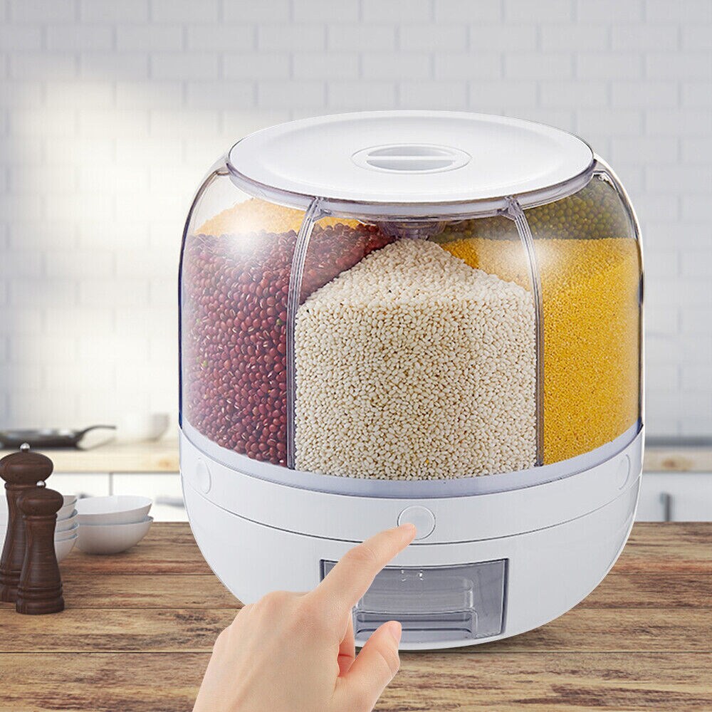 Kitcheniva 6-Grid Rotating Food Storage Container Tank