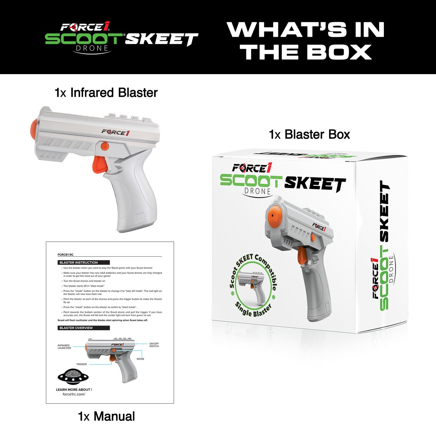 Force1 Blaster Gun Electronic Shooting Game for Kids and Adults (Blaster Only)