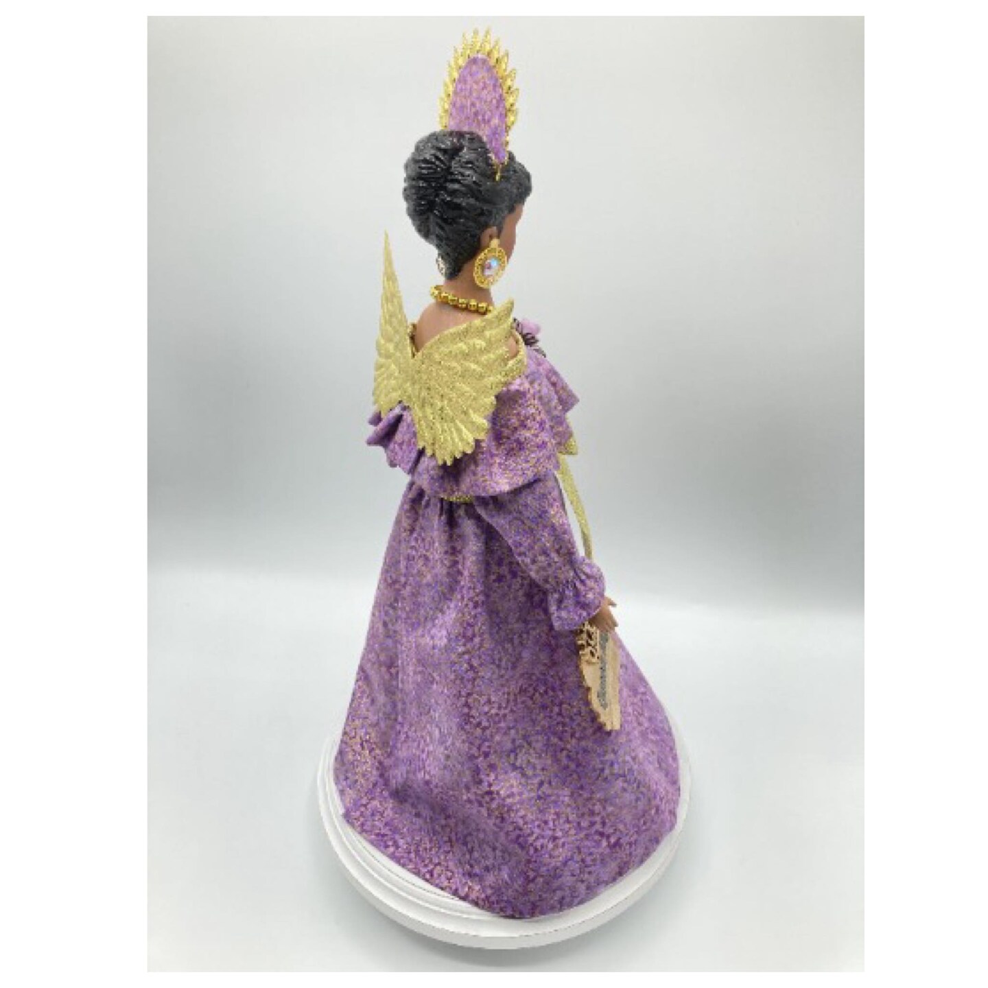 African American Christmas Angel Tree Topper - Lavender and Gold |  MakerPlace by Michaels