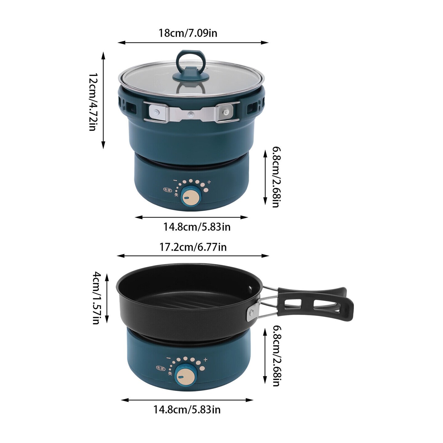 Kitcheniva Multi-functional Split Electric Hot Pot With Anti-scald Handle Non-stick Frying Pan