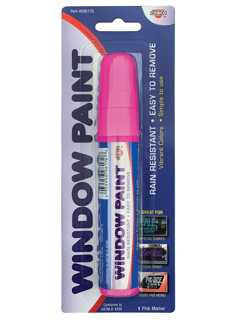 COSCO Window Paint Marker, Weather Resistant, Vibrant Yellow, 1 Marker