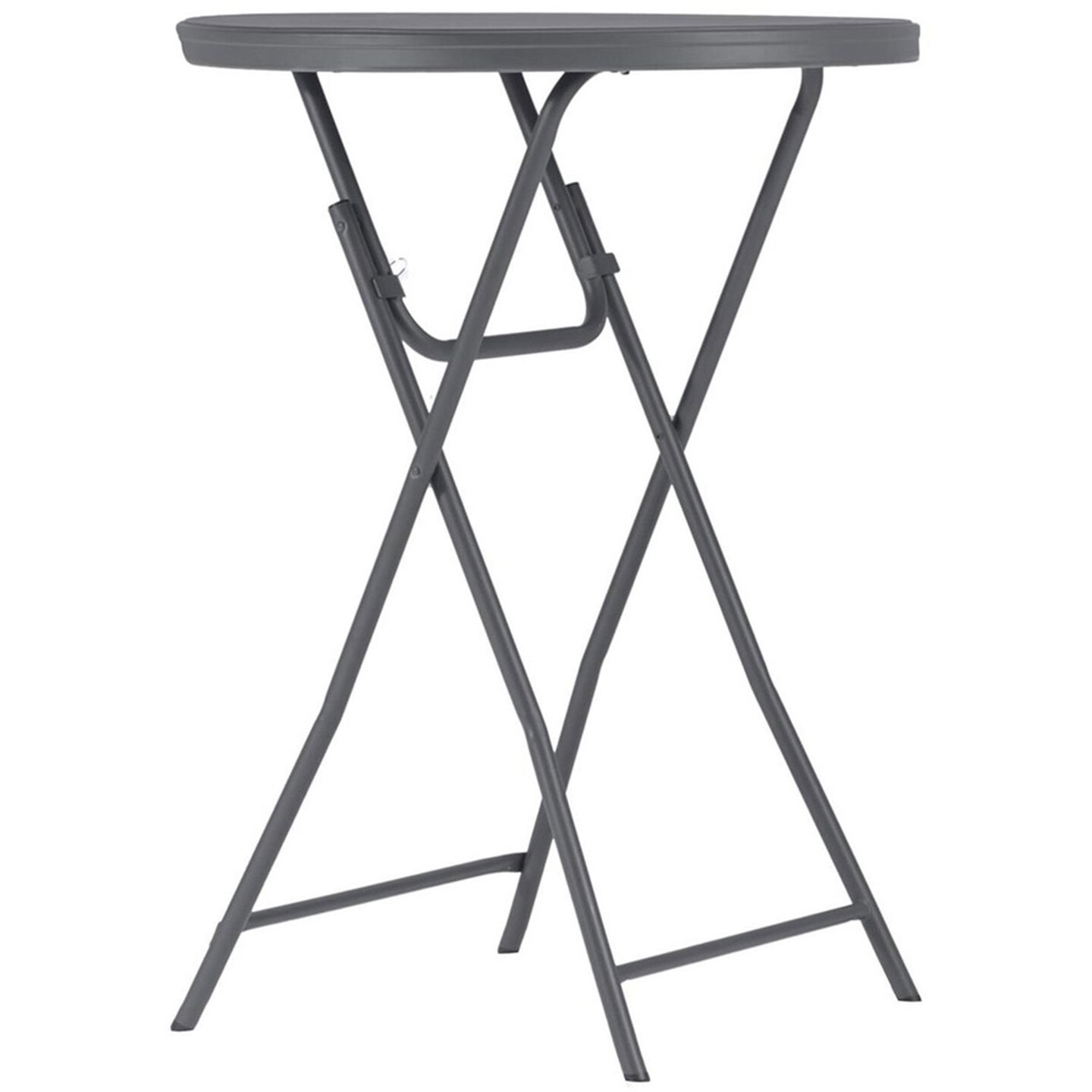 Cosco Zown Commercial Cocktail Folding Table, 32&#x22; Diameter, 43.62&#x22; Height, Gray