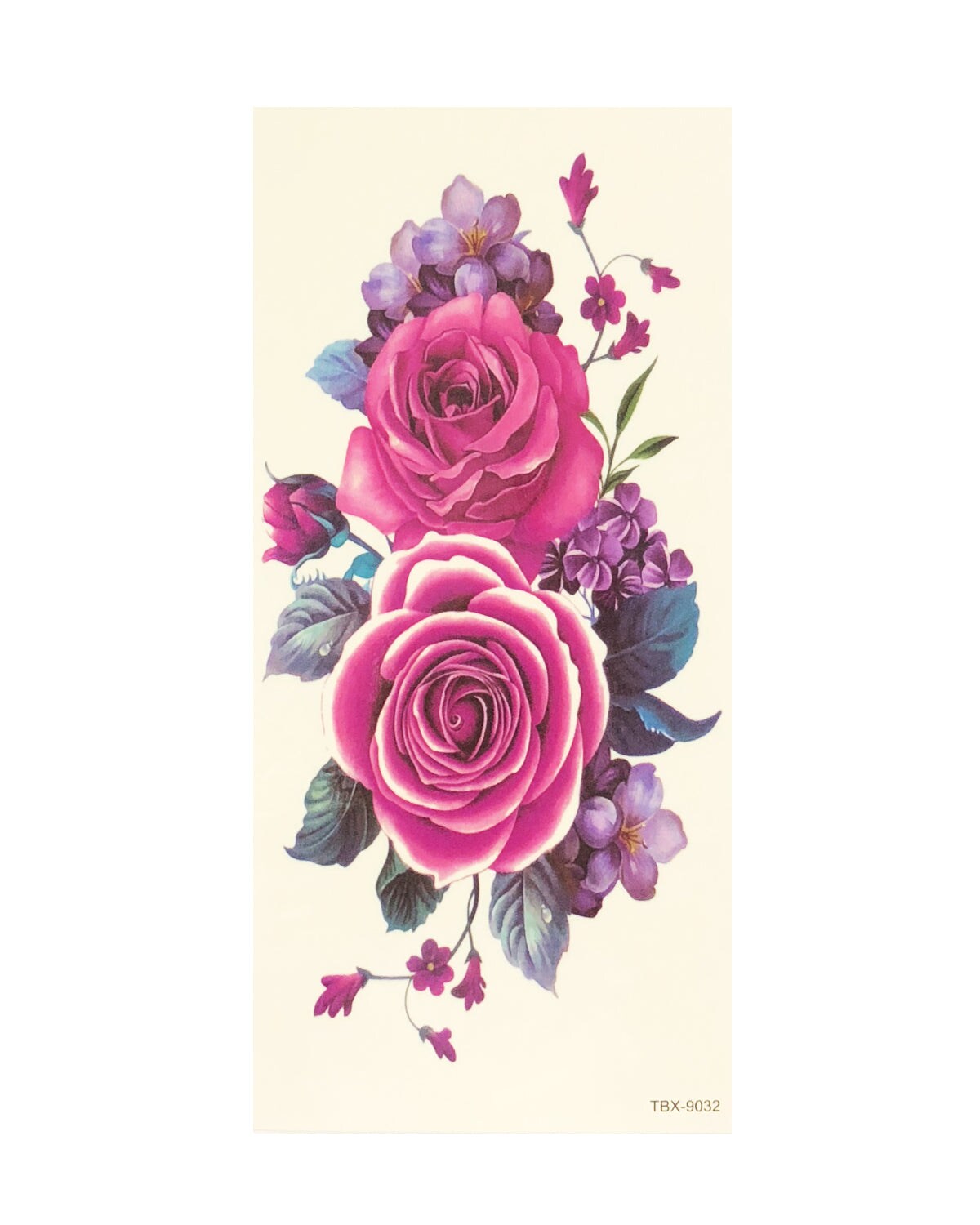Wrapables Floral Temporary Tattoos Body Art Water Tattoos (8 Sheets), Roses & Peonies