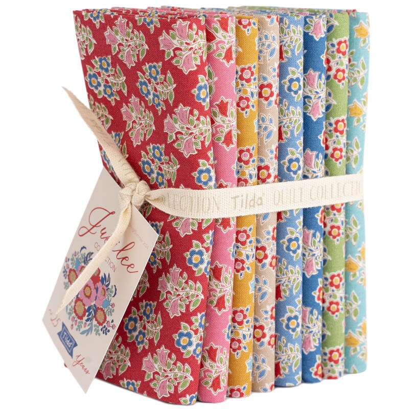 Tilda Jubilee Farm Flowers - 8 Fat Quarters - 20&#x22; x 22&#x22; - 100% Cotton