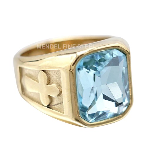 Stainless steel deals aquamarine ring