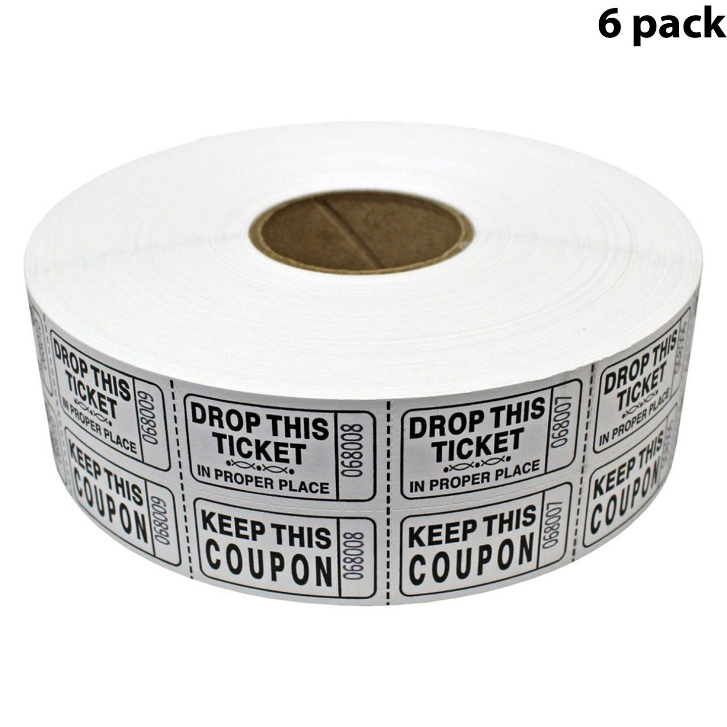 Double Roll Raffle Tickets &#x2013; Coupon Tickets (2000/Roll) &#x2013; Available in 8 Colors: Red, Blue, Green, Yellow, Orange, Purple, Pink &#x26; White