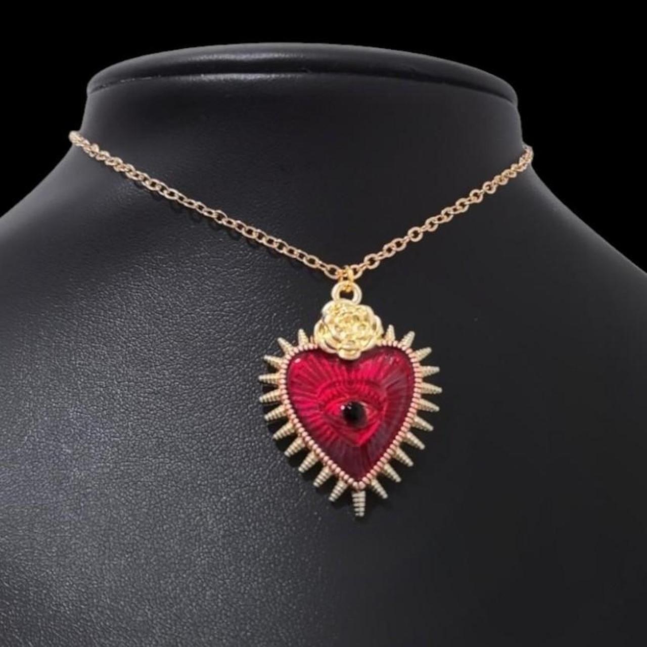 Gold Red Sacred Heart Choker | MakerPlace by Michaels