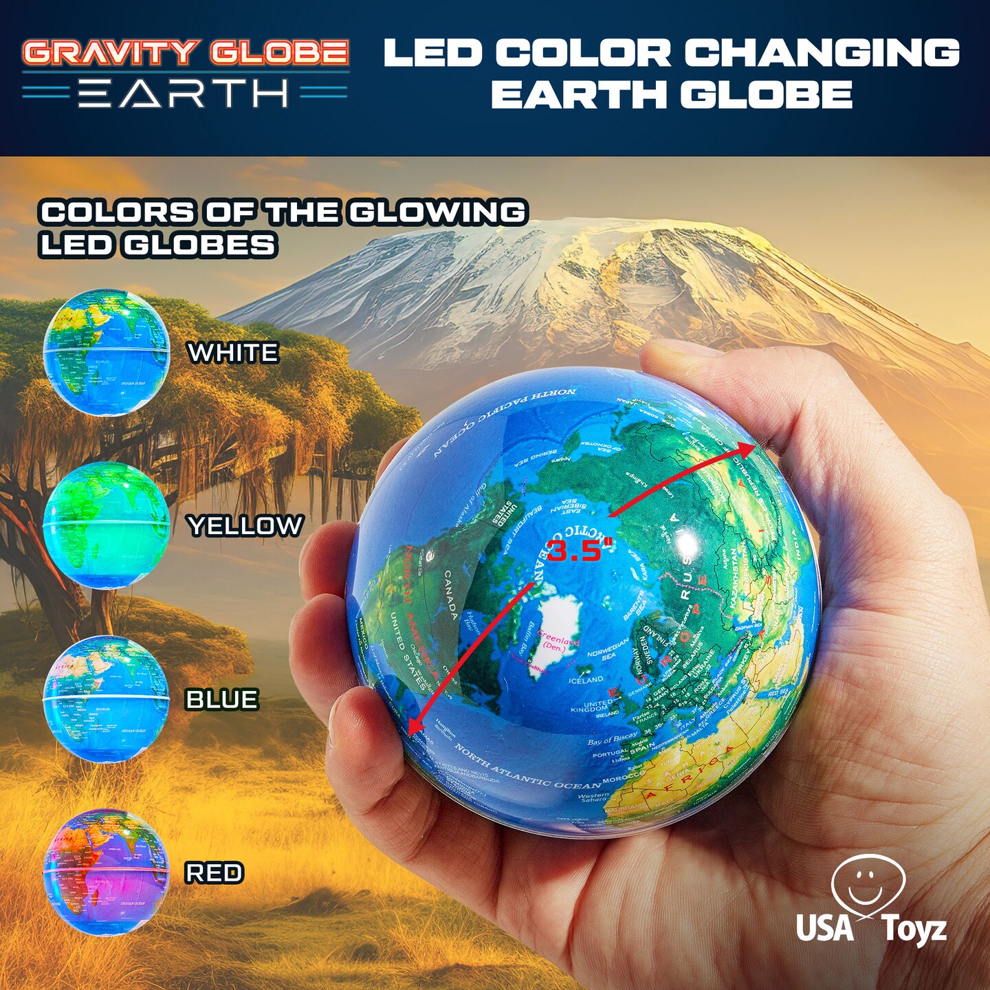 USA Toyz Gravity Globe Earth Ball and C Frame Set