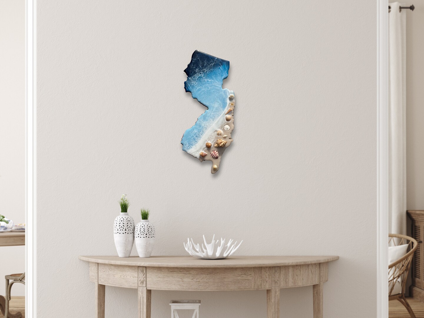Choose Your State Beach Wall Art, Ocean Themed Decor , Housewarming Realtor Moving Gift for Family, Best Friend Mom Personalized Puerto Rico 292317535544754177