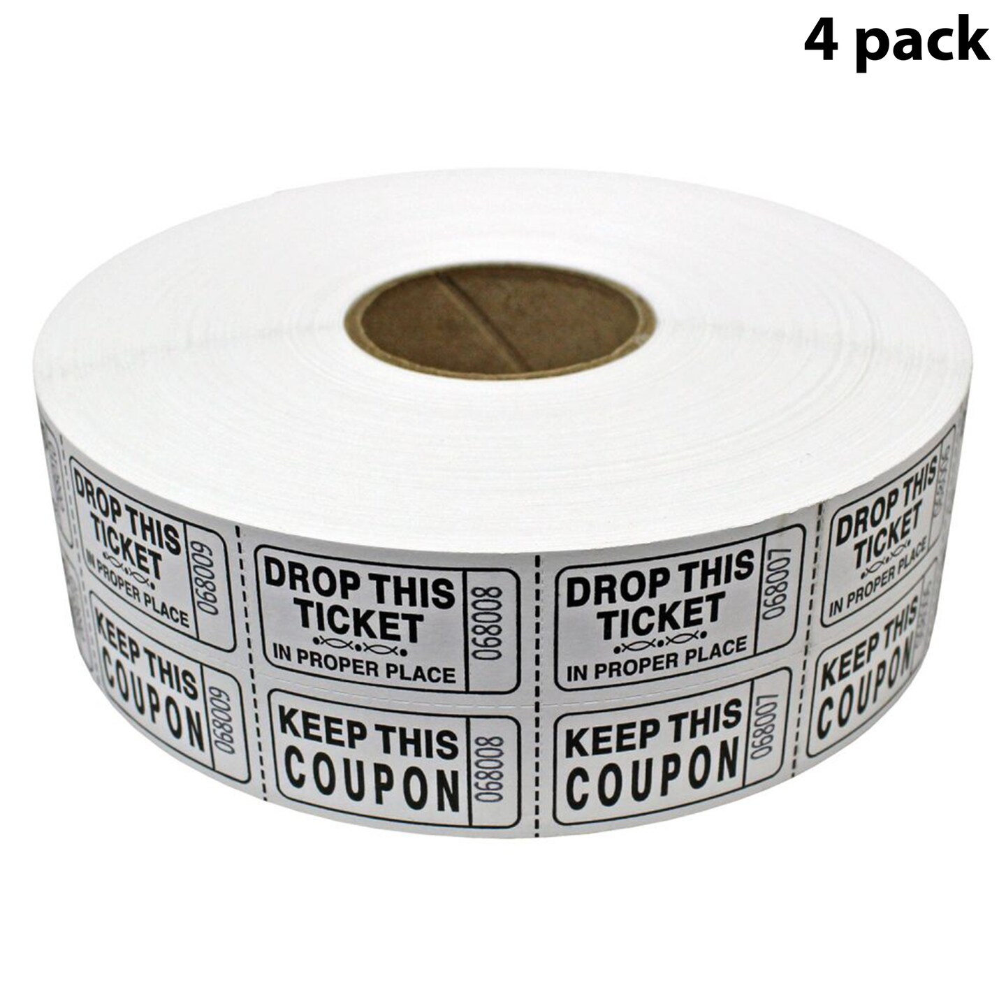 Double Roll Raffle Tickets &#x2013; Coupon Tickets (2000/Roll) &#x2013; Available in 8 Colors: Red, Blue, Green, Yellow, Orange, Purple, Pink &#x26; White