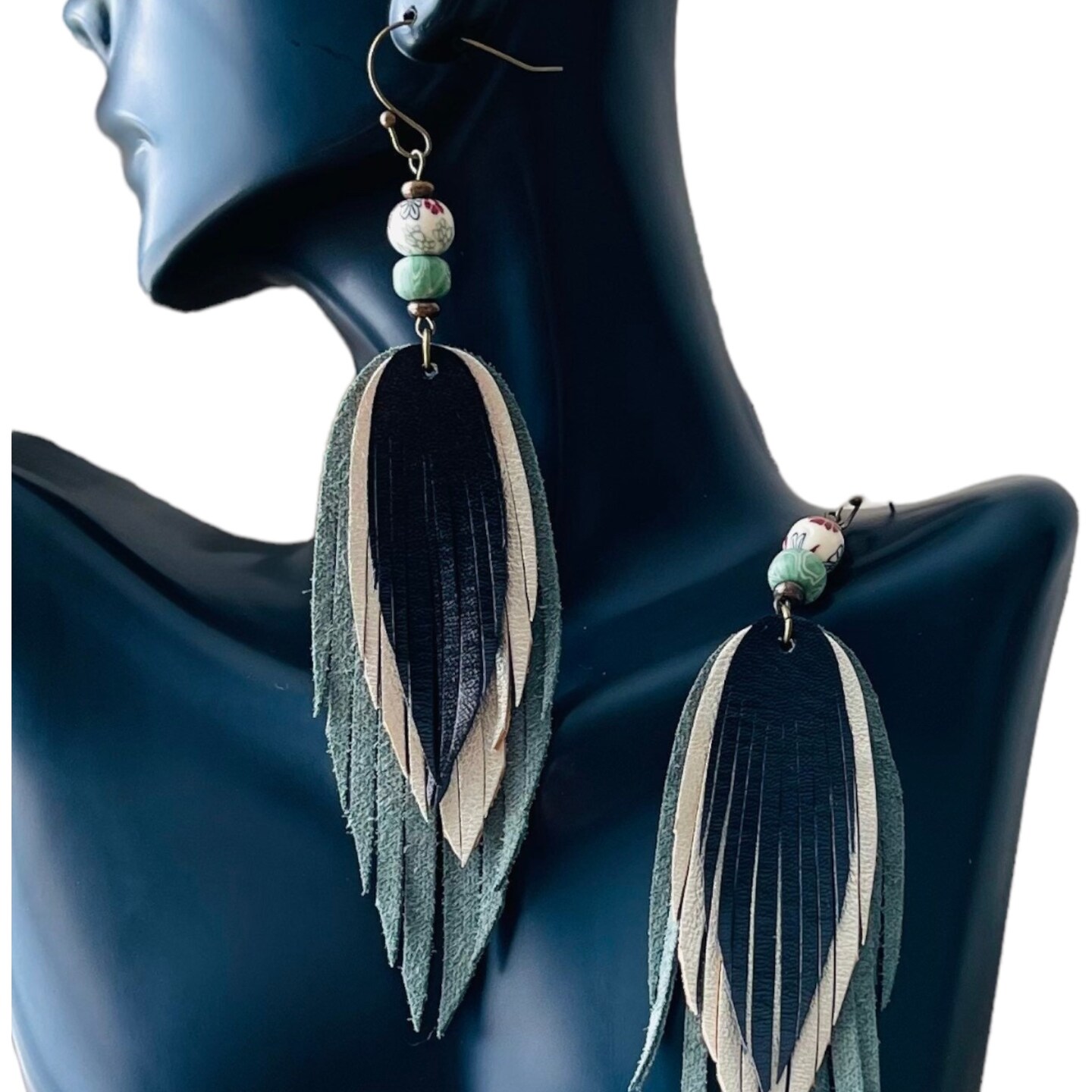 Amazon.com: Leather Fringe Earrings, tan, recycled : Handmade Products