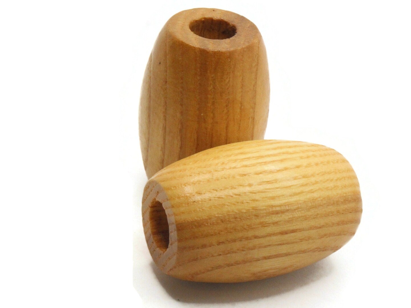 2 51mm Ridiculously Huge Brown Vintage Wood Barrel Large Hole Beads bJ3