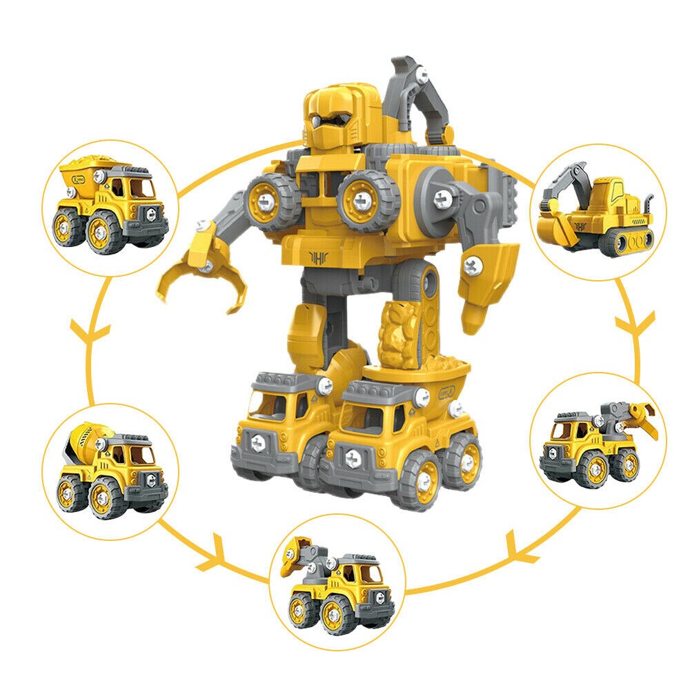 Kitcheniva Take Apart Robot Toys Vehicle Set 5 in 1 STEM Toys