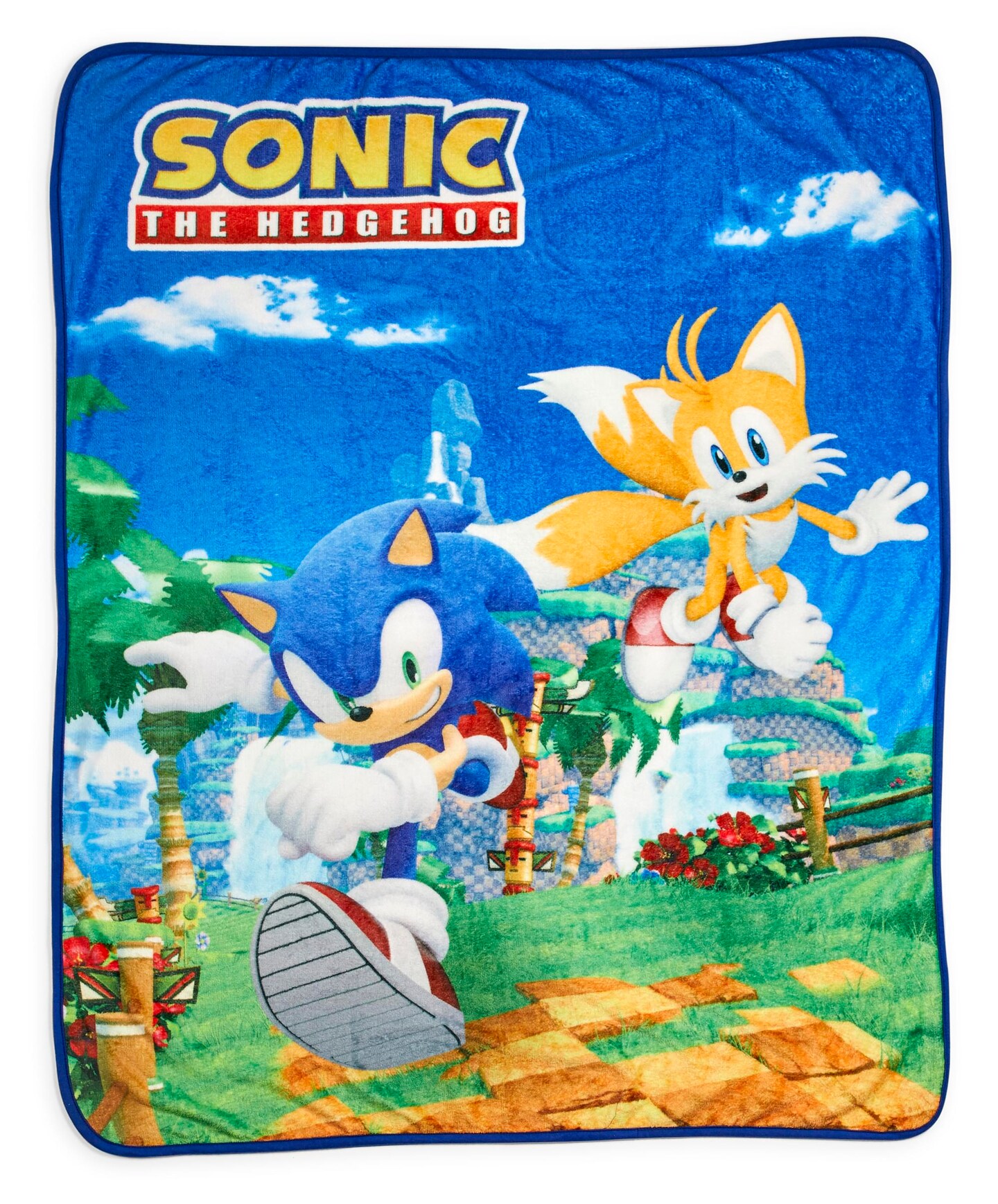 Sonic The Hedgehog Sonic &#x26; Tails Large Fleece Throw Blanket | 60 x 45 Inches
