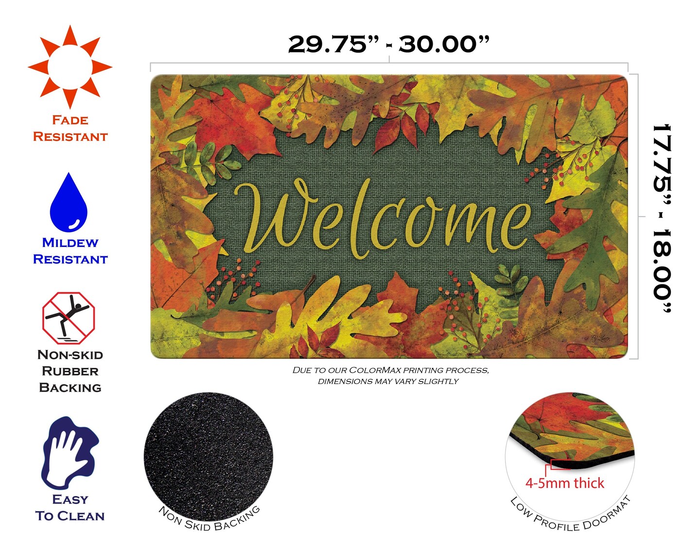 Welcome Autumn Leaves Door Mat (18 x 30)