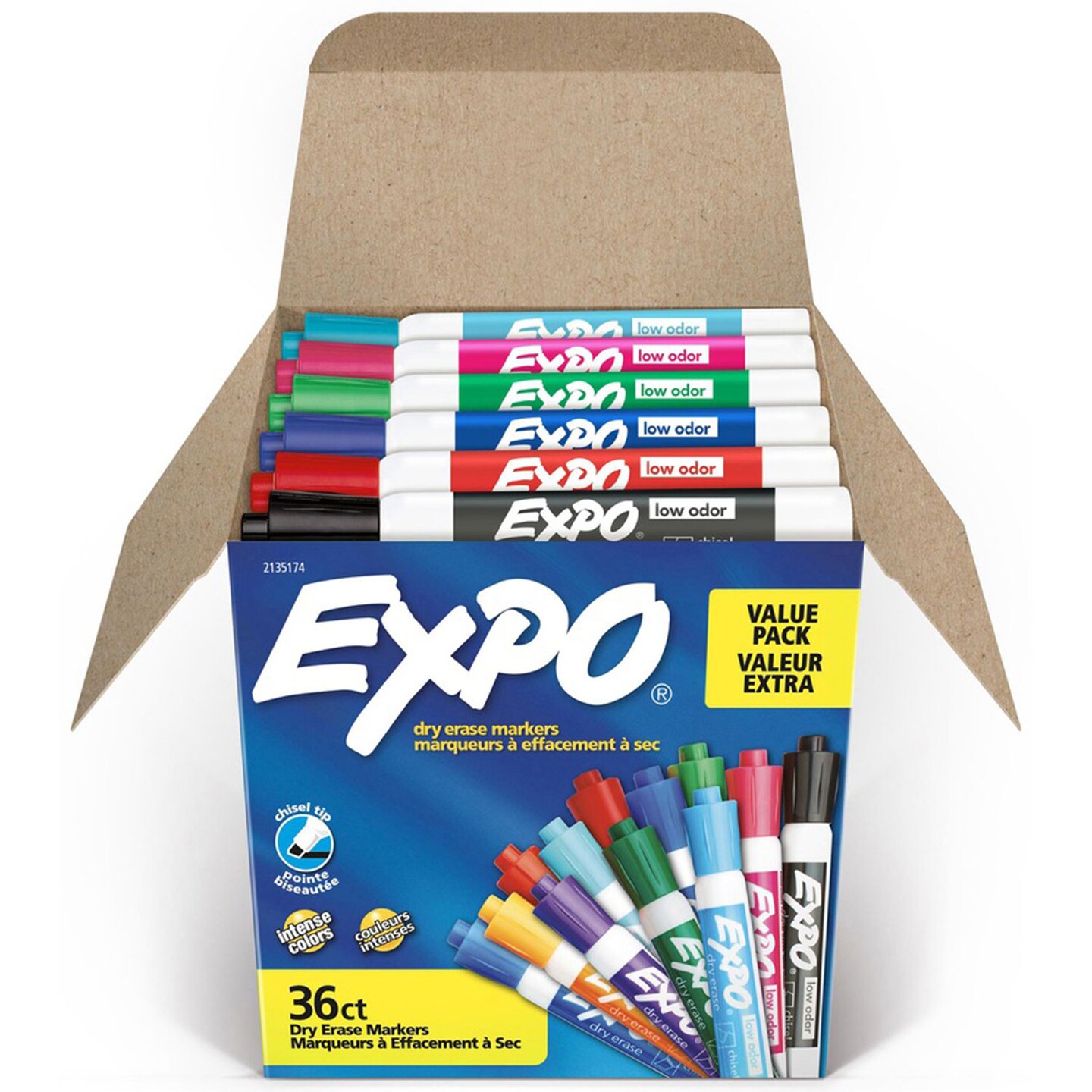 Expo® LowOdor Dry Erase Chisel Tip Markers, Chisel Marker Point Style