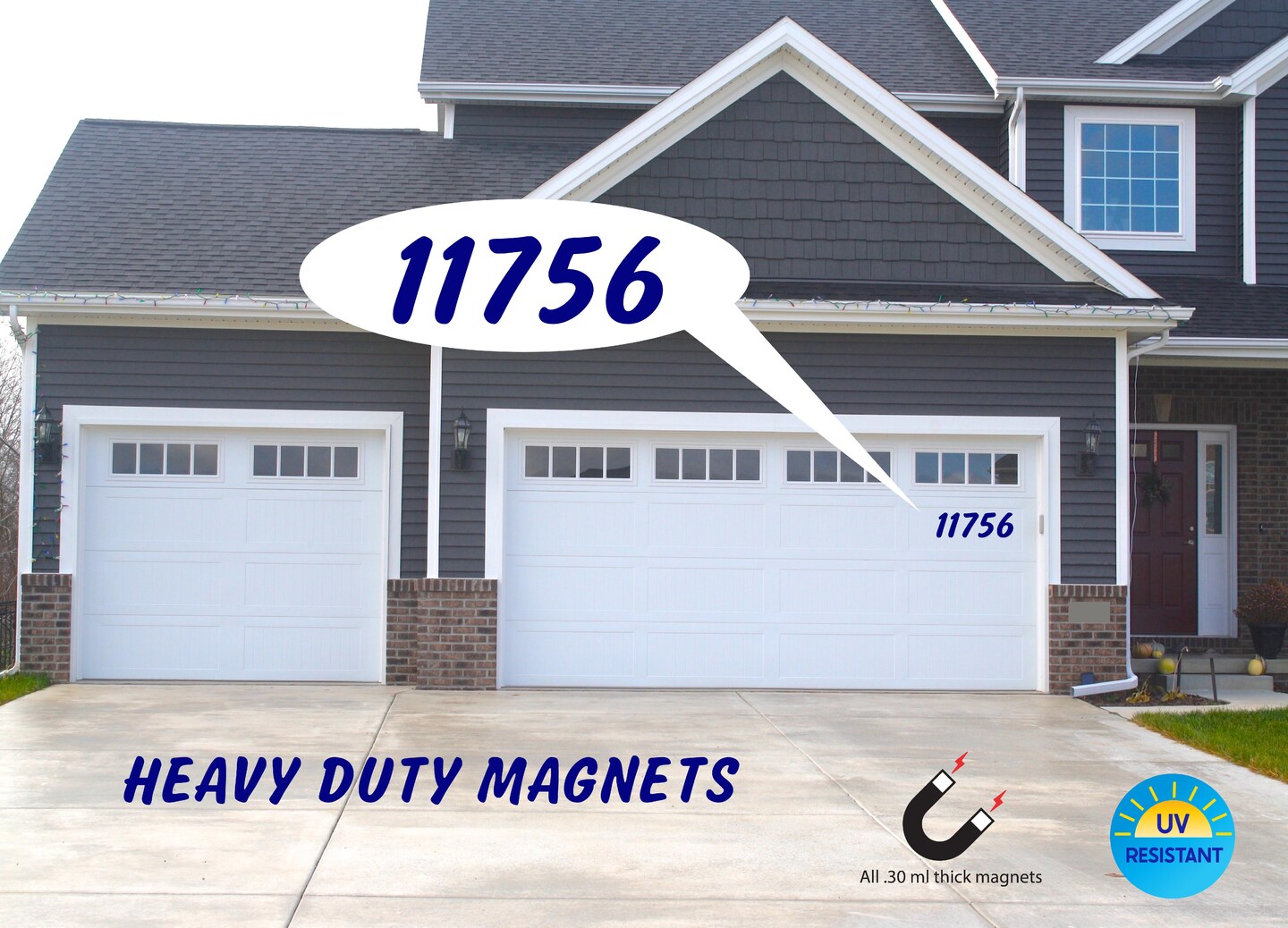 Heavy Duty Home address Numbers for Garage Doors, Visible
