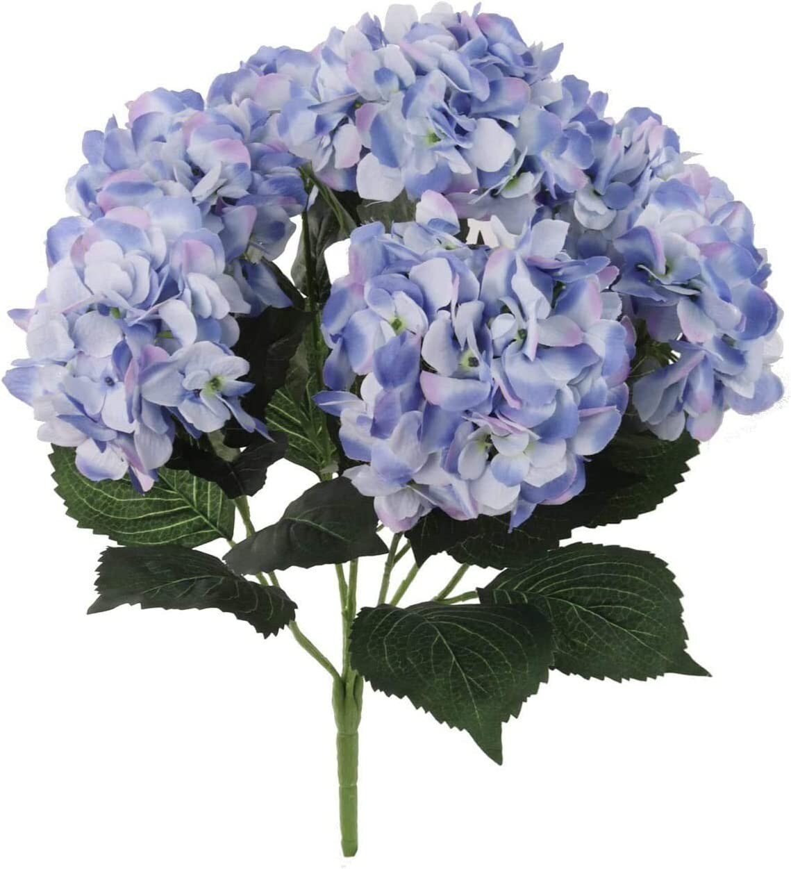 UV Blue Hydrangea Bush with 7 Lifelike Silk Flowers by Floral Home&#xAE;