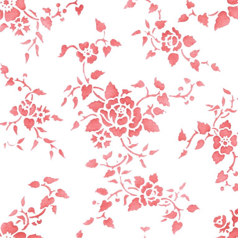 Floral Rose Wallpaper Wall Stencil | 3391 by Designer Stencils | Floral Stencils | Reusable Art Craft Stencils for Painting on Walls, Canvas, Wood | Reusable Plastic Paint Stencil for Home Makeover | Easy to Use &#x26; Clean Art Stencil