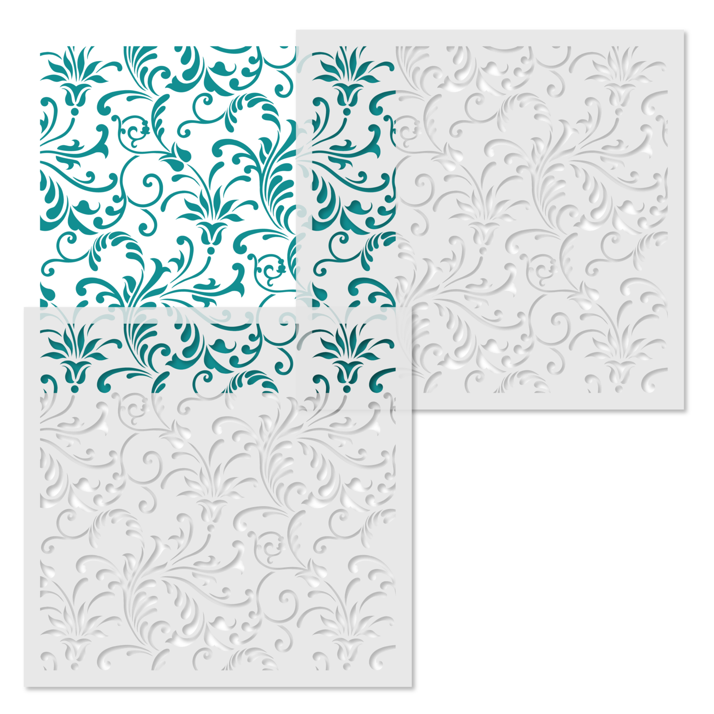 Rebecca Floral All Over Wall Stencil | 3692 by Designer Stencils | Pattern Stencils | Reusable Stencils for Painting | Safe &#x26; Reusable Template for Wall Decor | Try This Stencil Instead of a Wallpaper | Easy to Use &#x26; Clean Art Stencil Pattern
