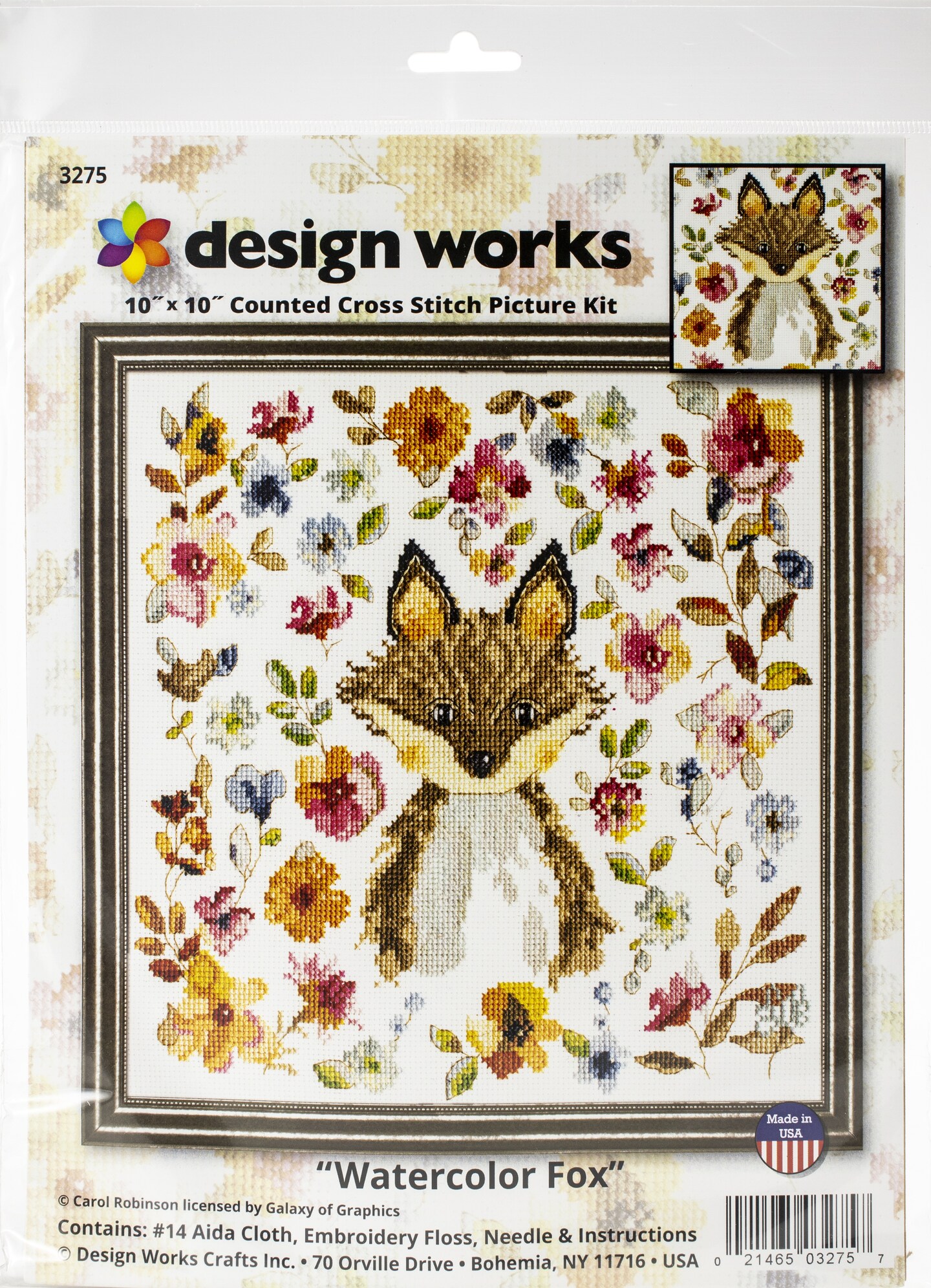 Design Works Counted Cross Stitch Kit 10"X10"Fox (14 Count) Michaels