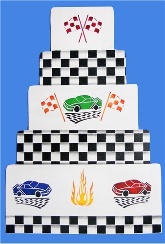 Racecar Cookie Stencil Set | C722 by Designer Stencils | Cookie Decorating Tools |